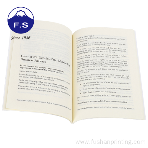 Custom Design English Text Softcover Story Book